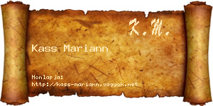 Kass Mariann névjegykártya
